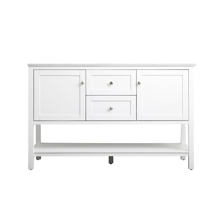 Heath 54'' White Double Vanity with Engineered Marble Top
