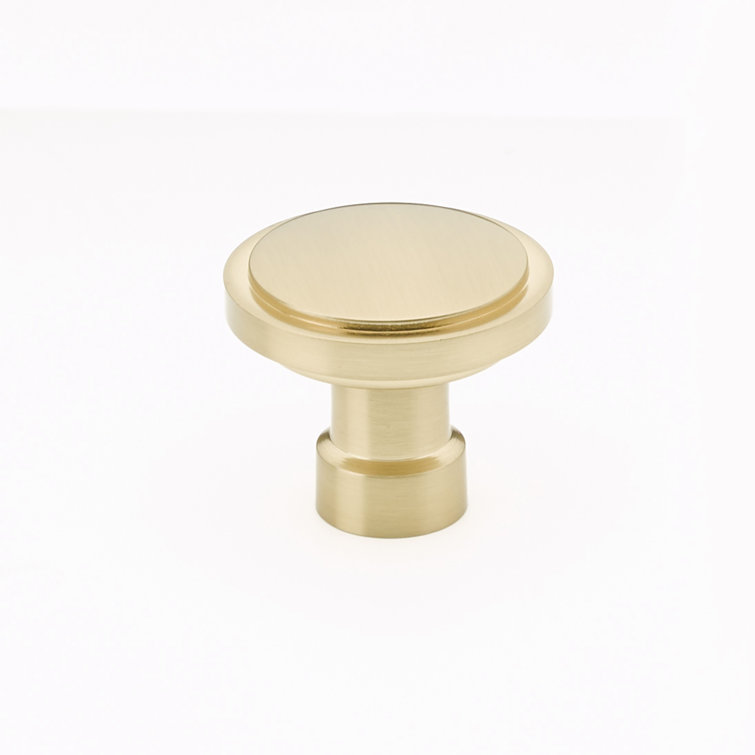 Satin Brass 1.75" Round Cabinet Knob with Mounting Hardware