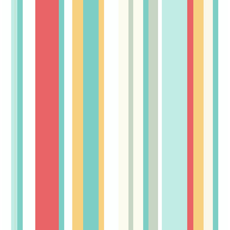 Teal and Cherry Striped Removable Washable Wallpaper