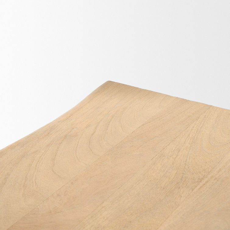 Light Brown Mango Wood Bench with Eucalyptus Legs