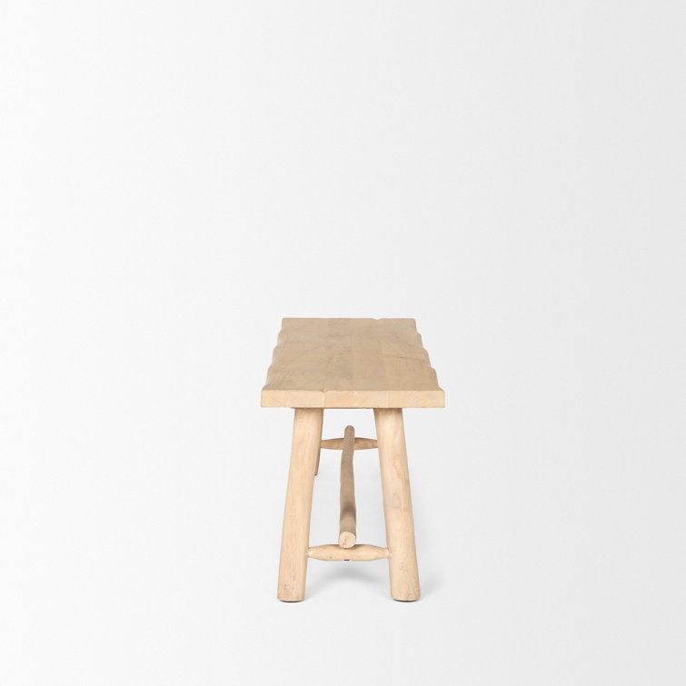 Light Brown Mango Wood Bench with Eucalyptus Legs