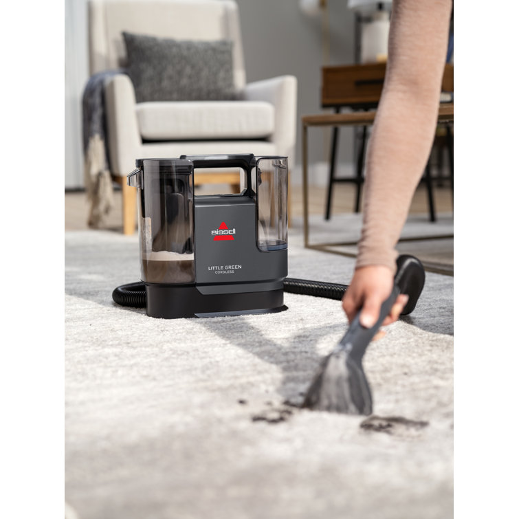 Compact Dark Gray Cordless Upholstery and Carpet Cleaner