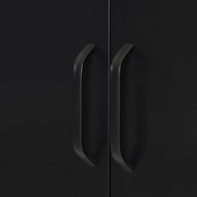 Black Metal Adjustable Shelving Kitchen Pantry Cabinet