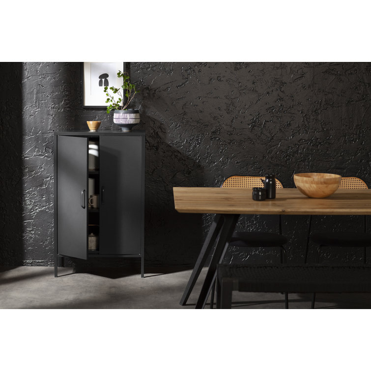 Black Metal Adjustable Shelving Kitchen Pantry Cabinet