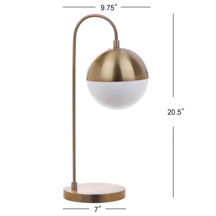 Contemporary Brass Gold 20.5" Desk Lamp with Retro Globe Shade