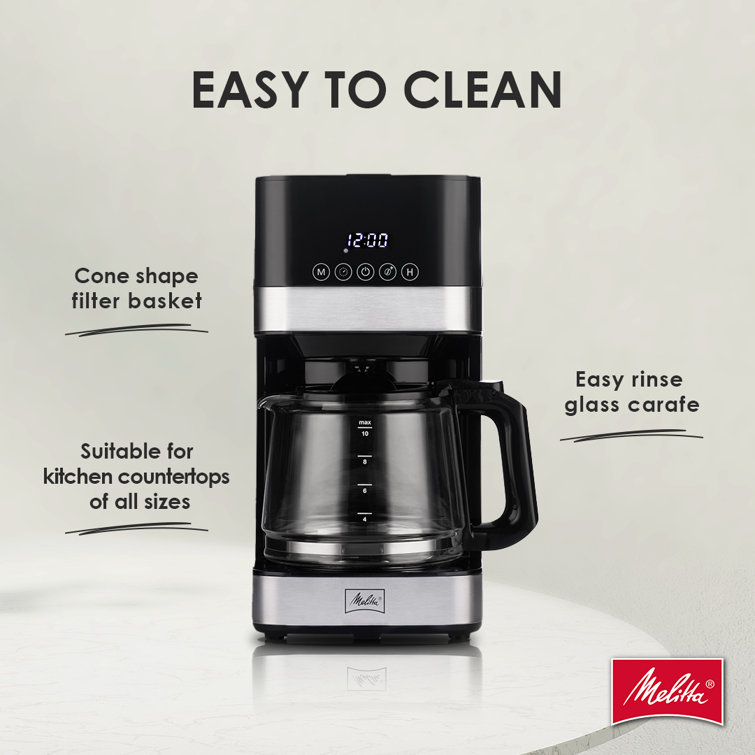 Sleek Stainless Steel 10-Cup Programmable Drip Coffee Maker
