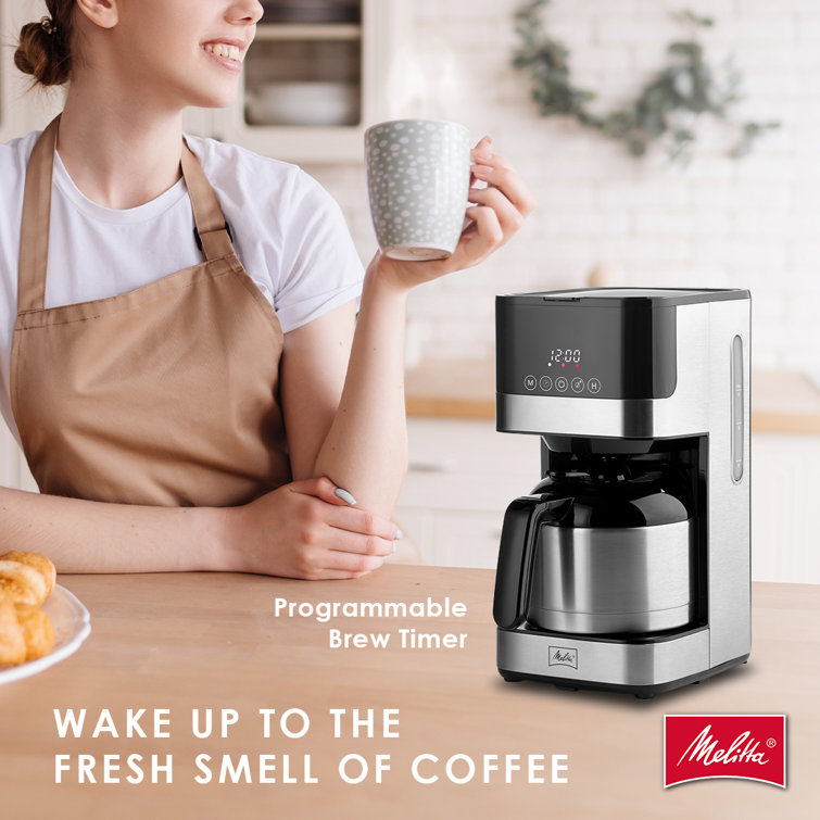 Sleek 8-Cup Stainless Steel Programmable Drip Coffee Maker with Thermal Carafe