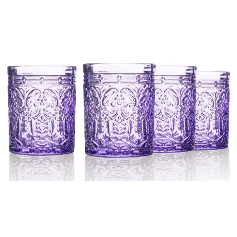 Jax Purple Vintage Glass Drinking Cups, Set of 4