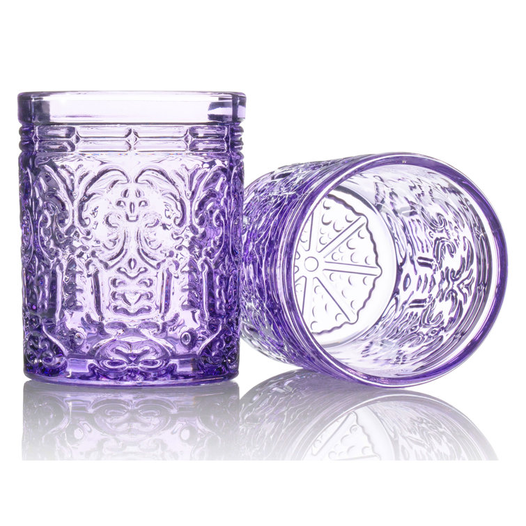 Jax Purple Vintage Glass Drinking Cups, Set of 4