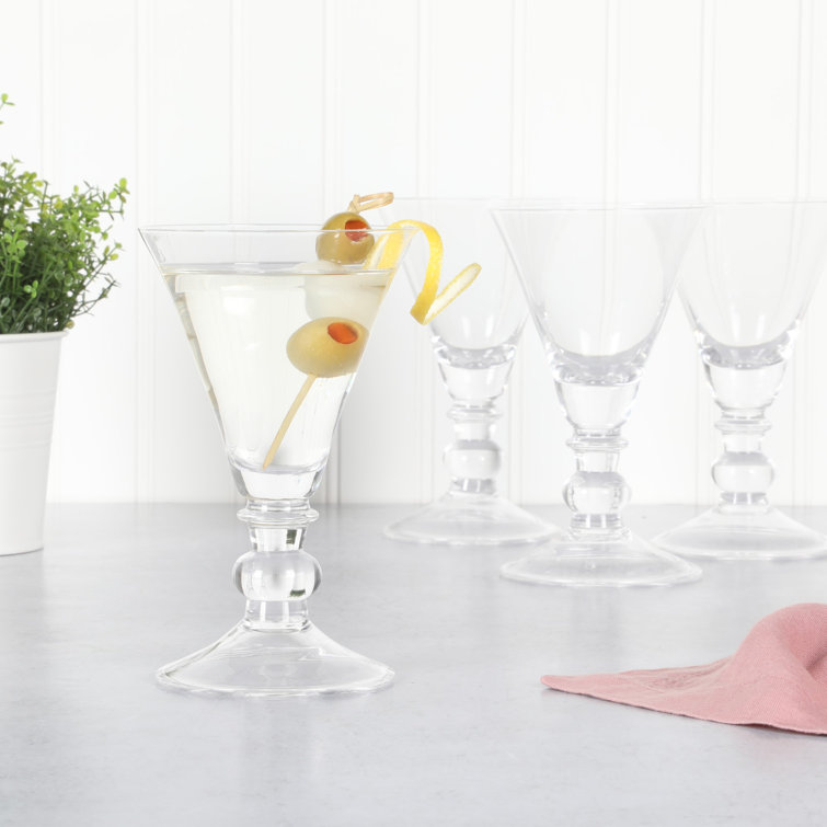 Crispa 10 Oz Clear Handmade Martini Glass Set of 4