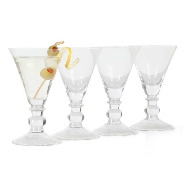 Crispa 10 Oz Clear Handmade Martini Glass Set of 4