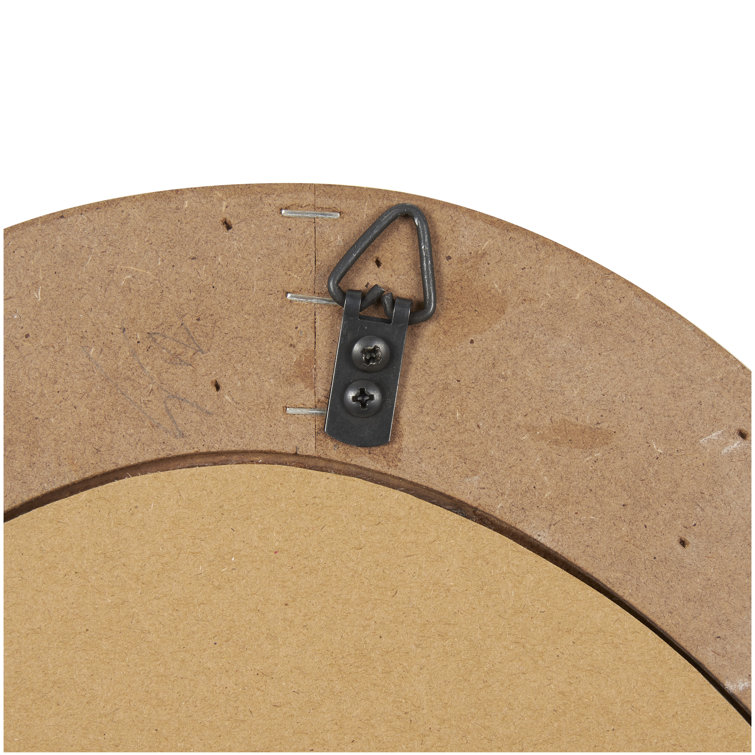 Light Brown Solid Wood Asymmetrical Wall Mirror