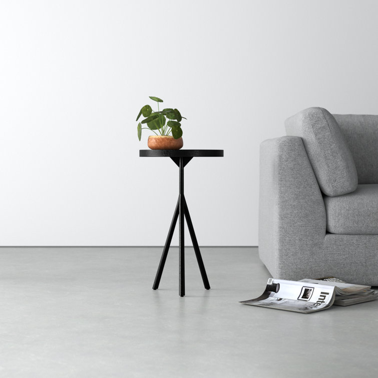 Bluestone Round Pedestal End Table with Tripod Base