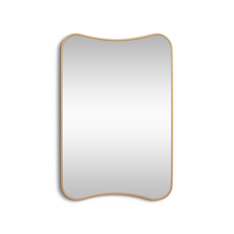 Bellona Gold Aluminum Wavy Rectangular Wall Mirror