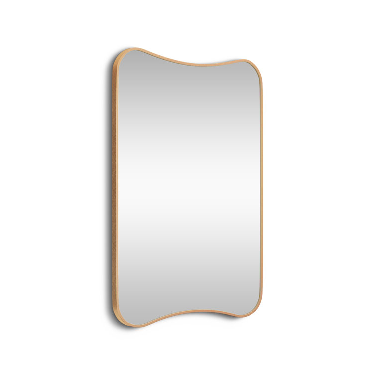 Bellona Gold Aluminum Wavy Rectangular Wall Mirror