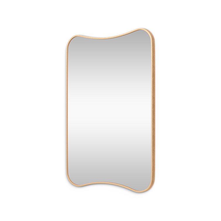 Bellona Gold Aluminum Wavy Rectangular Wall Mirror