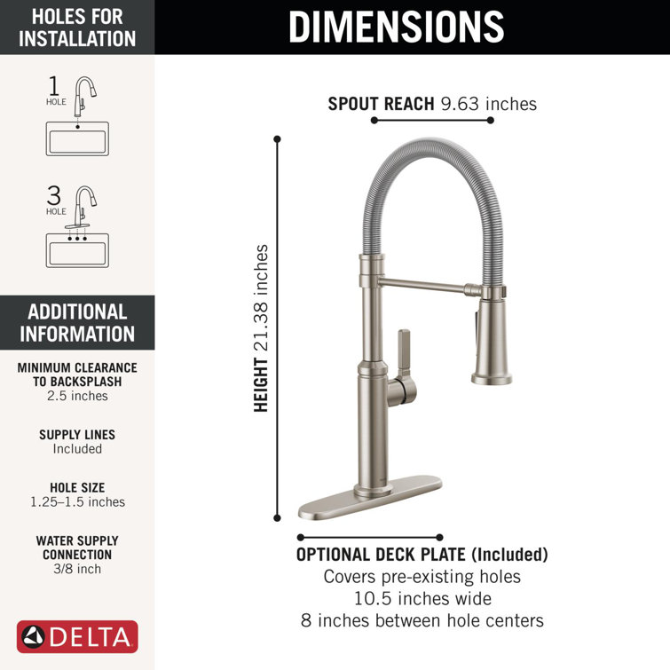 Stainless Steel Commercial Kitchen Faucet with Pull-Down Sprayer