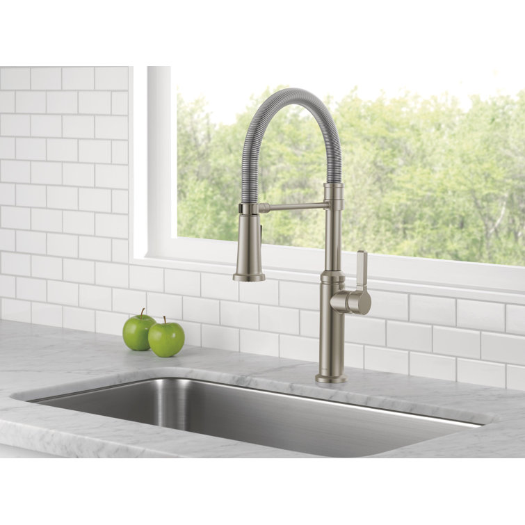 Stainless Steel Commercial Kitchen Faucet with Pull-Down Sprayer