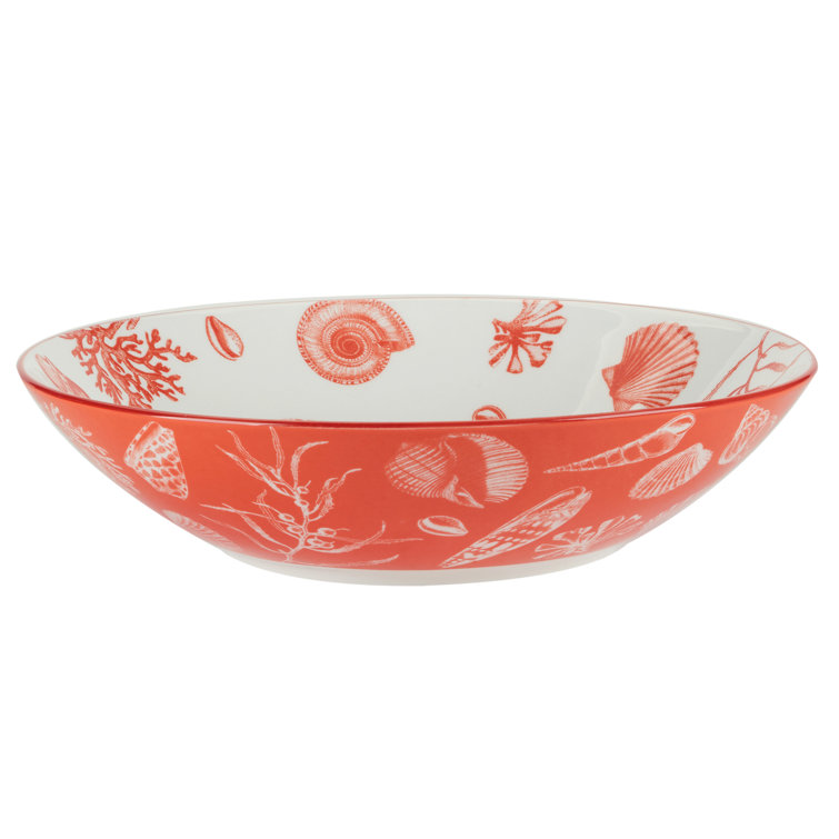 Seaside Multicolor Ceramic Soup and Pasta Bowls, Set of 6