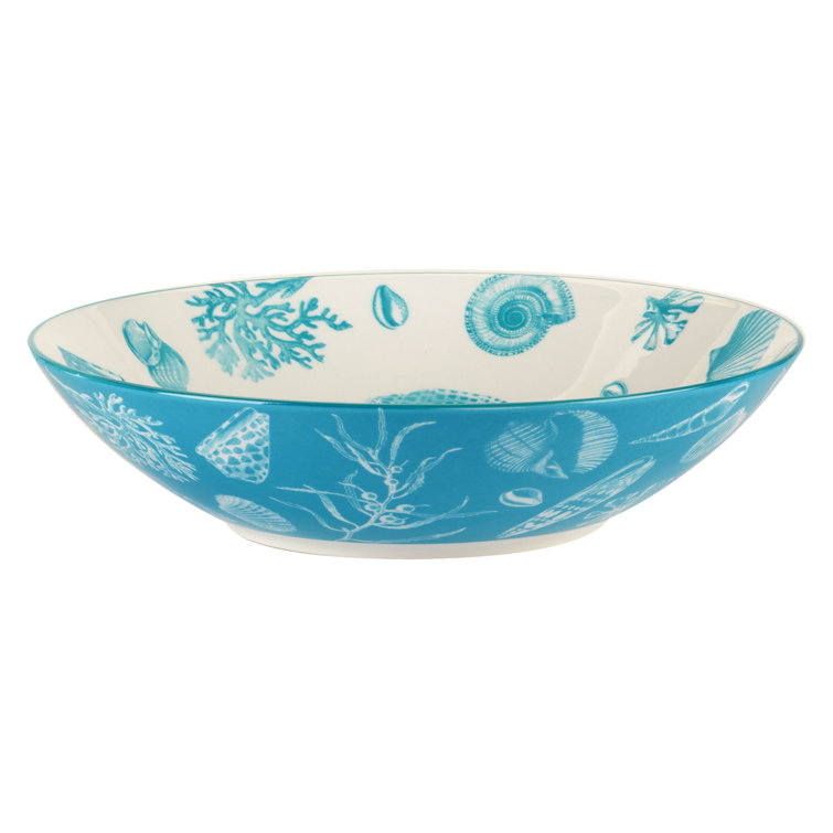 Seaside Multicolor Ceramic Soup and Pasta Bowls, Set of 6