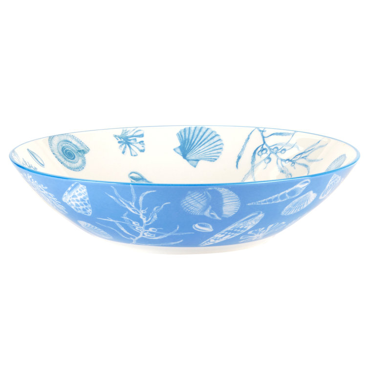 Seaside Multicolor Ceramic Soup and Pasta Bowls, Set of 6