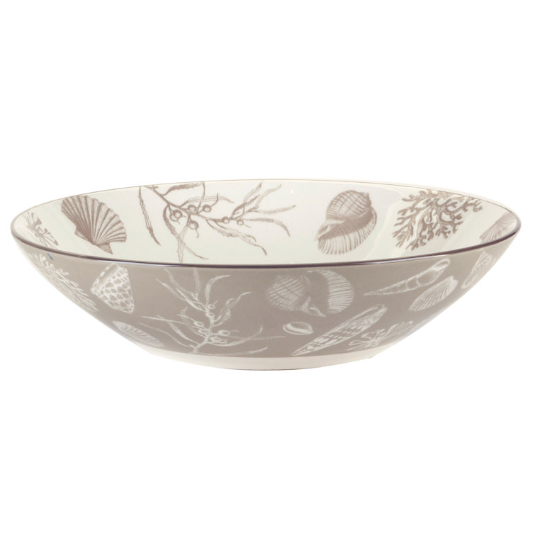 Seaside Multicolor Ceramic Soup and Pasta Bowls, Set of 6