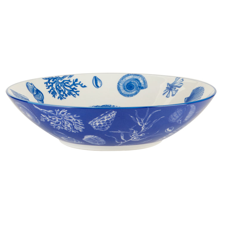 Seaside Multicolor Ceramic Soup and Pasta Bowls, Set of 6