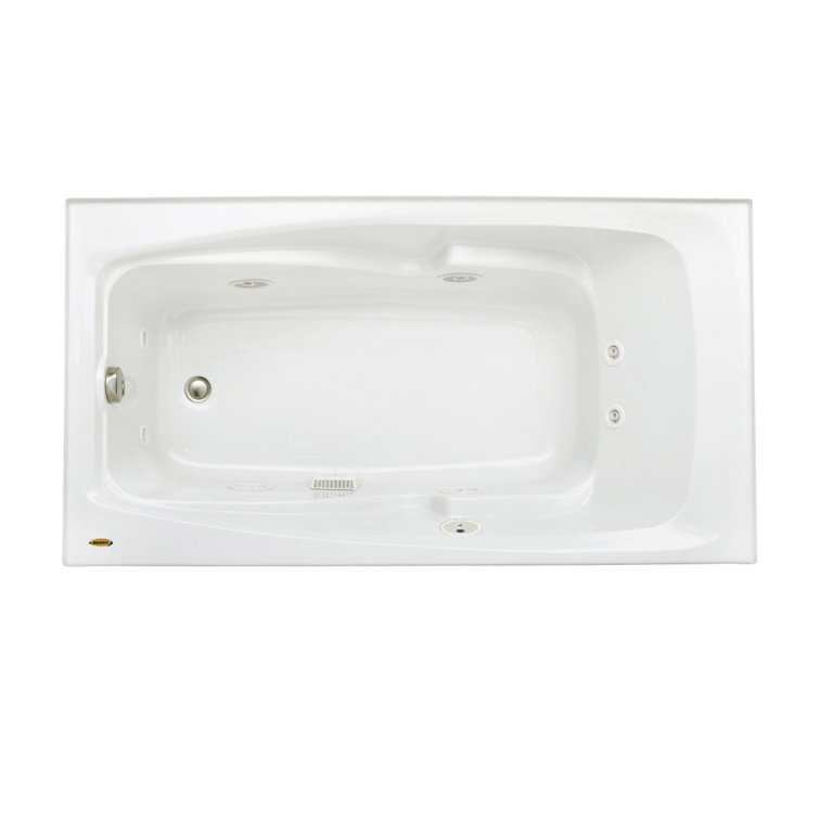 Cetra 60" White Acrylic Alcove Whirlpool Bathtub with Jets
