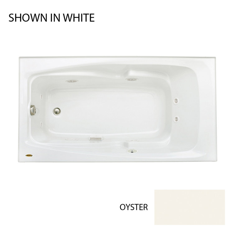 Cetra 60" x 32" White Acrylic Alcove Whirlpool Bathtub