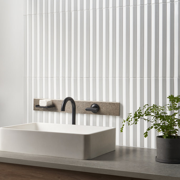 Apex 5" x 16" Ivory Polished Porcelain Wall Tile