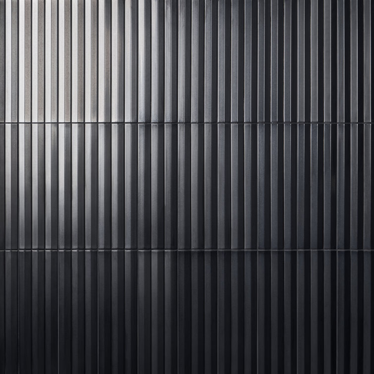 Apex 5" x 16" Gray 3D Polished Porcelain Wall Tile