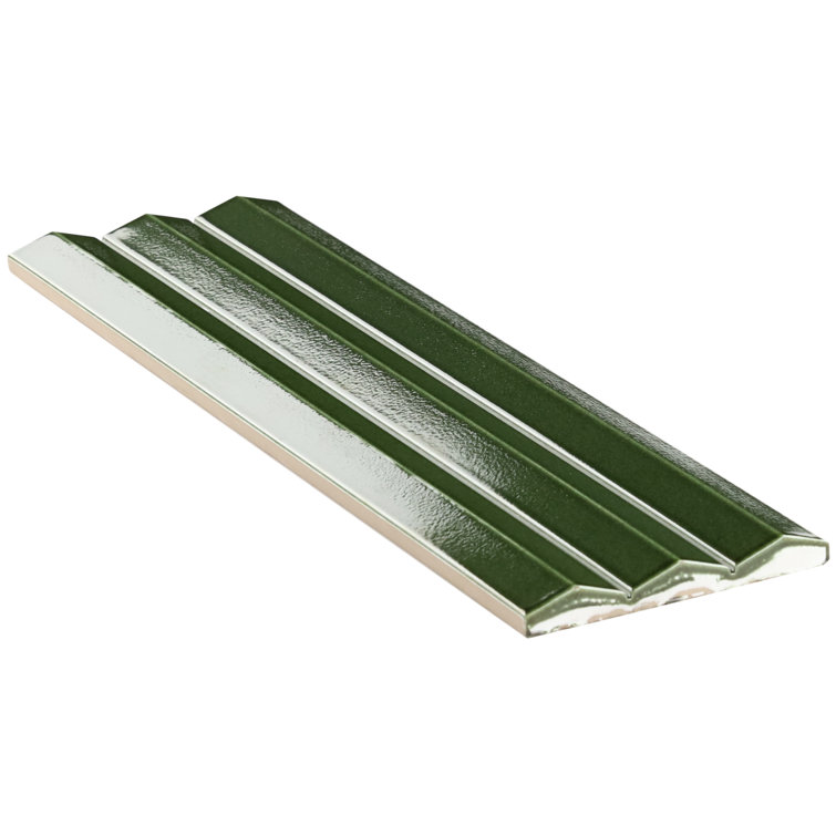 Apex Verde Green 5" x 16" 3D Polished Porcelain Wall Tile