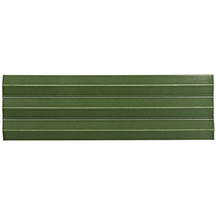 Apex Verde Green 5" x 16" 3D Polished Porcelain Wall Tile