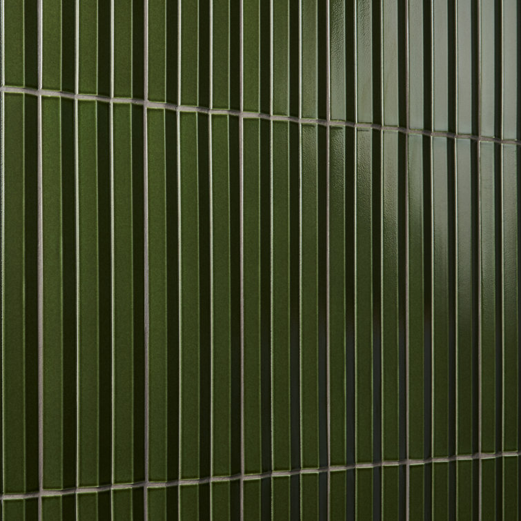Apex Verde Green 5" x 16" 3D Polished Porcelain Wall Tile