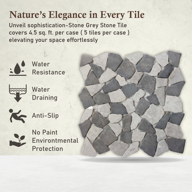 Stone Gray Natural Marble Mosaic Tile for Kitchen and Bathroom