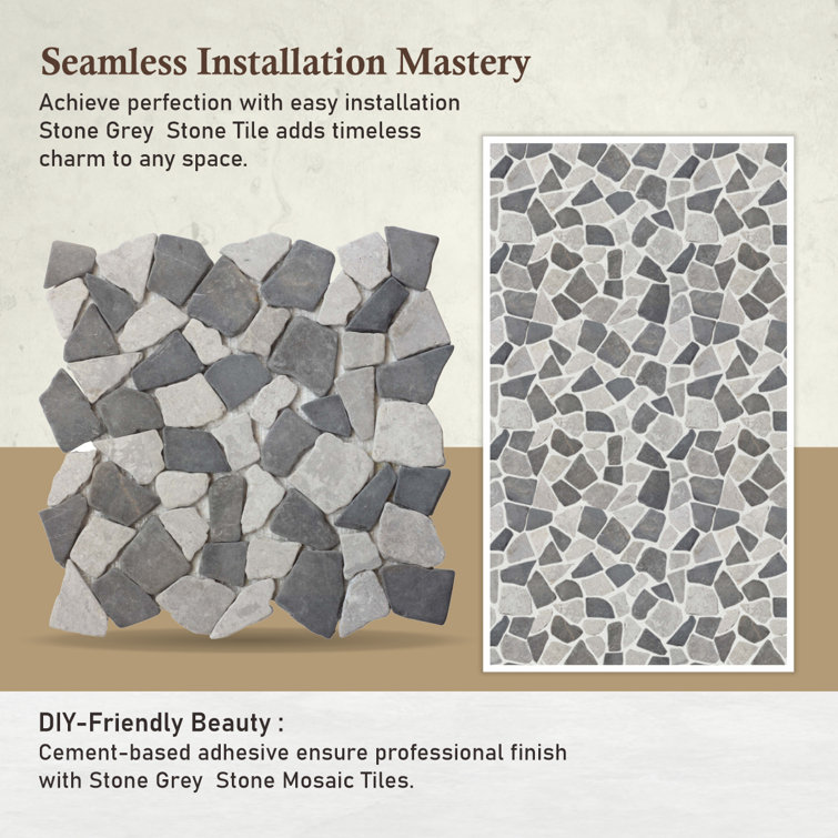 Stone Gray Natural Marble Mosaic Tile for Kitchen and Bathroom