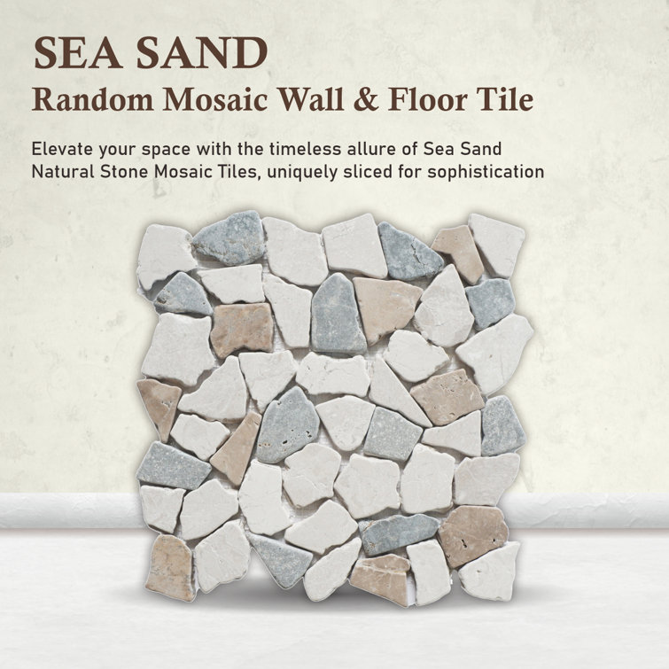 Sea Sand Natural Stone Mosaic Tile for Walls and Floors