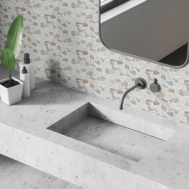 Sea Sand Natural Stone Mosaic Tile for Walls and Floors