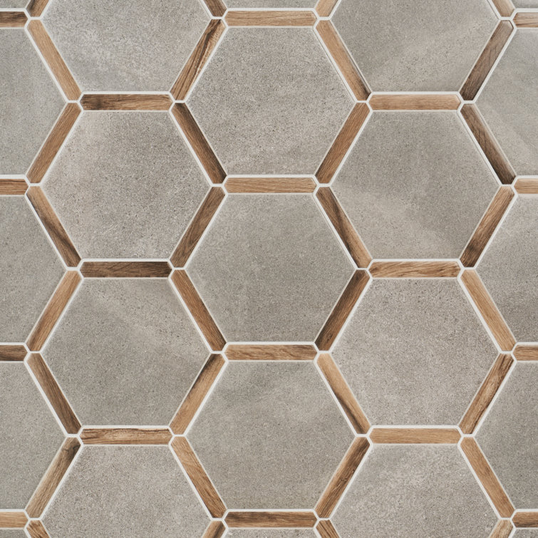 Samara Gray Hexagon Porcelain Tile with Matte Finish