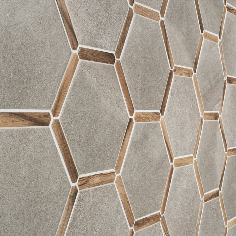 Samara Gray Hexagon Porcelain Tile with Matte Finish