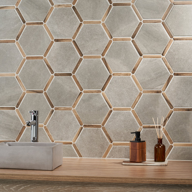 Samara Gray Hexagon Porcelain Tile with Matte Finish