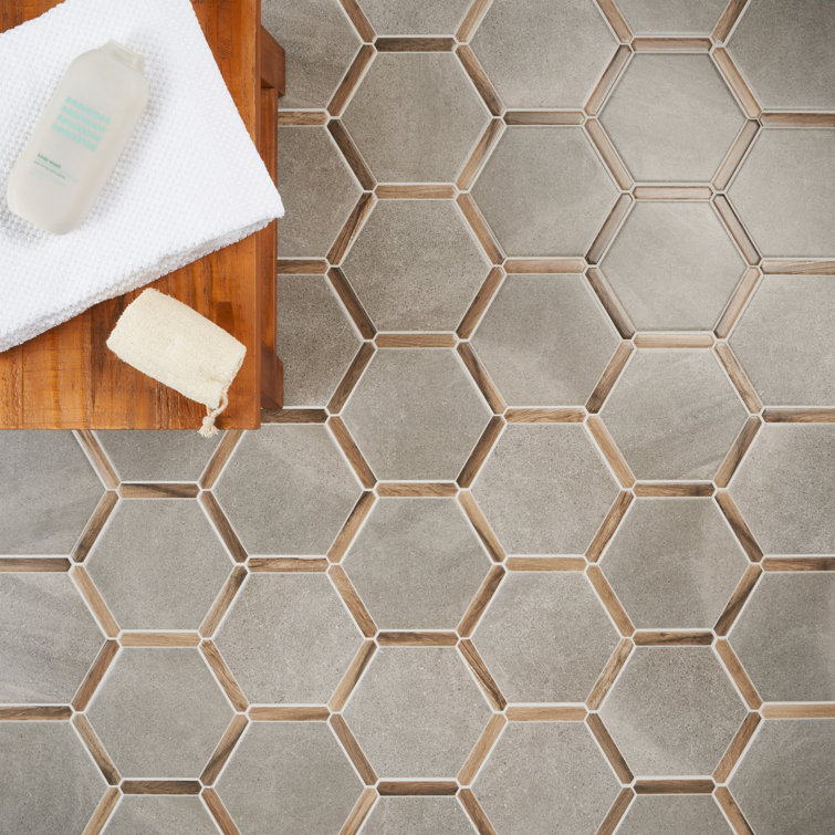 Samara Gray Hexagon Porcelain Tile with Matte Finish