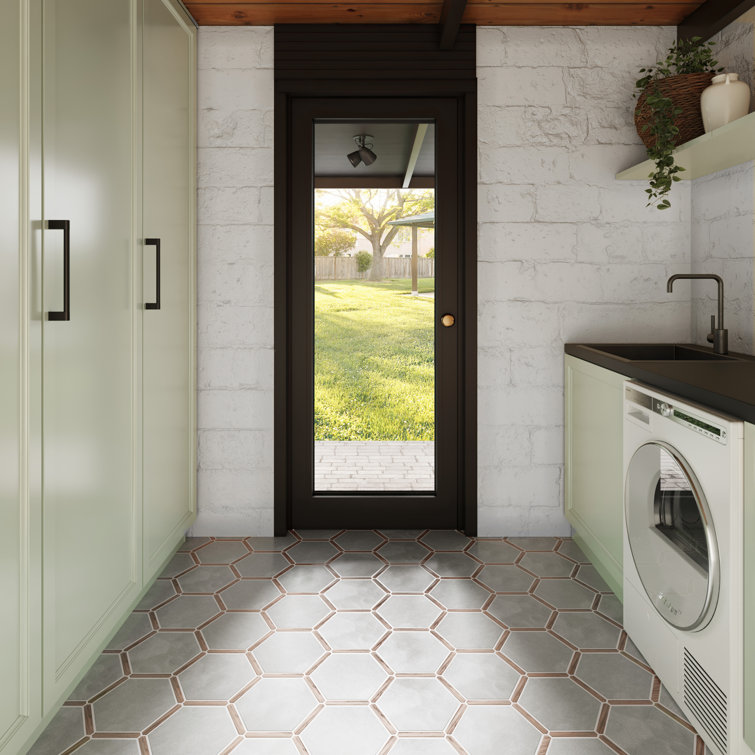 Samara Gray Hexagon Porcelain Tile with Matte Finish