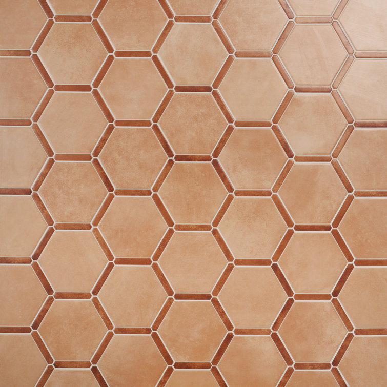 Samara Terracotta Hexagon Matte Porcelain Tile Set