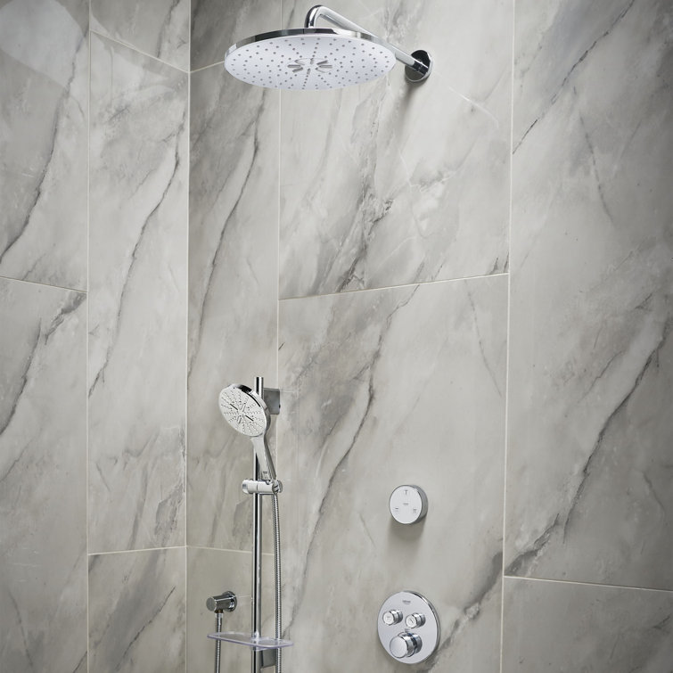 Pulse Rain 12" Chrome Wall-Mounted Adjustable Shower Head