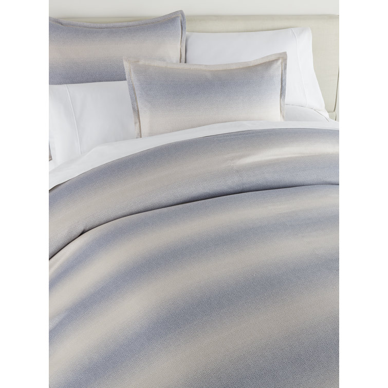 Elena Ombre Blue Cotton Queen Coverlet Set