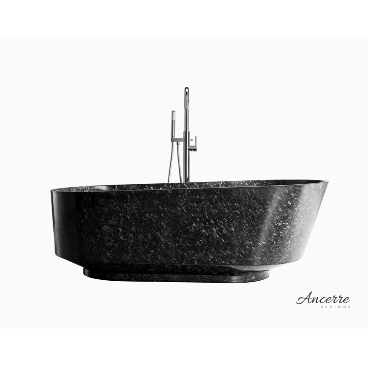 Coesistere 71'' Black Forged Carbon Fiber Freestanding Bathtub