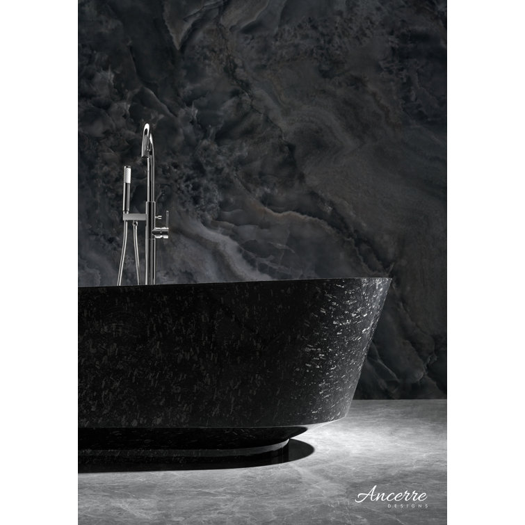 Coesistere 71'' Black Forged Carbon Fiber Freestanding Bathtub