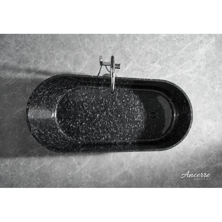 Coesistere 71'' Black Forged Carbon Fiber Freestanding Bathtub
