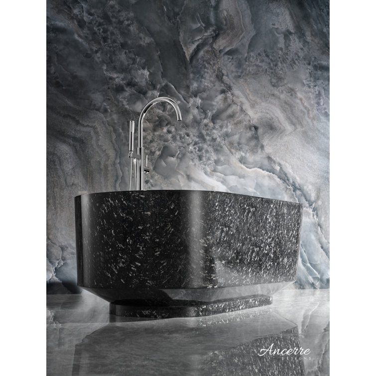 Coesistere 71'' Black Forged Carbon Fiber Freestanding Bathtub